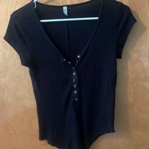 Free People one of the girls henley tee. Size medium